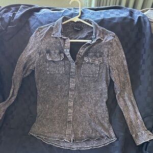 Rock & Republic Dark Gray Denim Shirt
